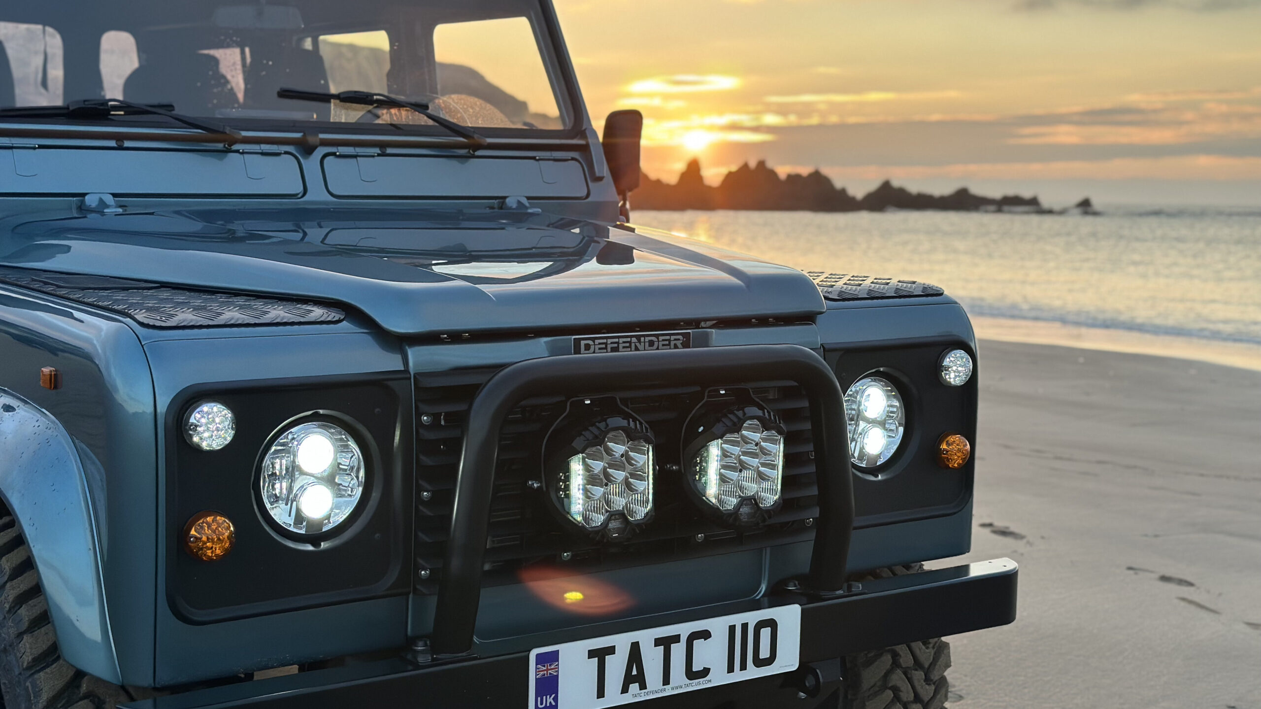 TATC Defender 90 on the beach